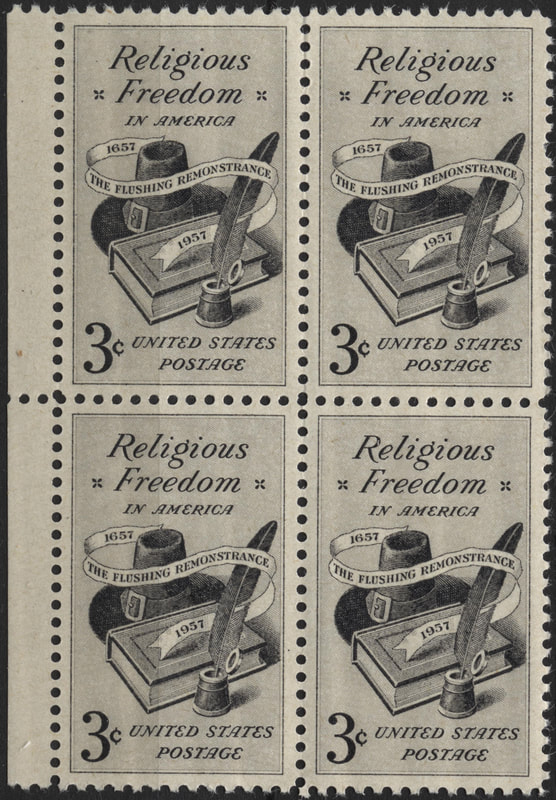 Religious Freedom US Block of 4 with Informational Card 1099 